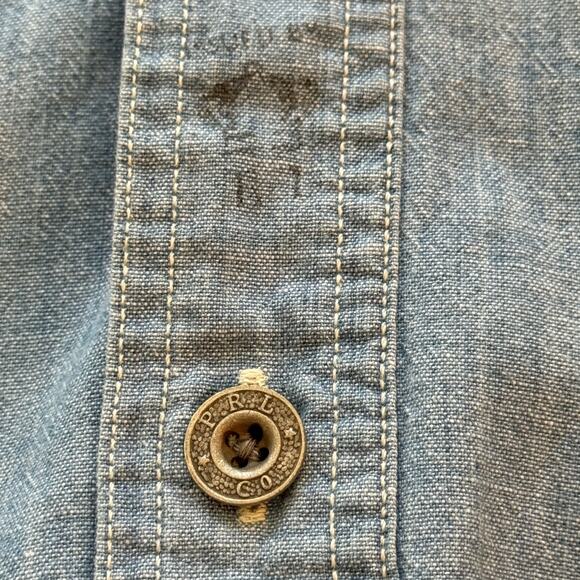 POLO Ralph Lauren Rare Shipyard Nautical Chambray Button-Up Denim Shirt Men's XL - Picture 9 of 16